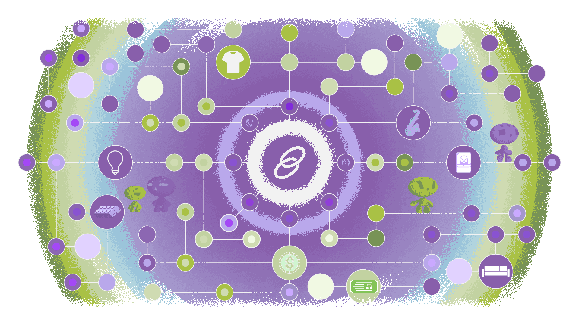 Trust network visualization with connected nodes
